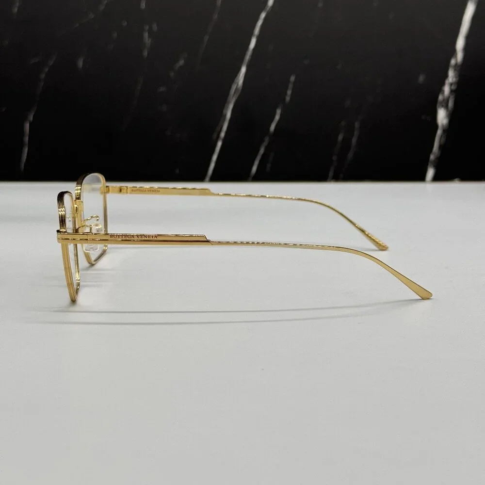 NEW BOTTEGA VENETA BV1015O 002 GOLD UNISEX EYEGLASSES BOTTEGA VENETA